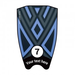 Fin sticker: Geometric "Totem" dark blue top
