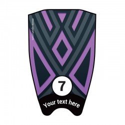 Flocage Géométrique "Totem" violet dessus palme