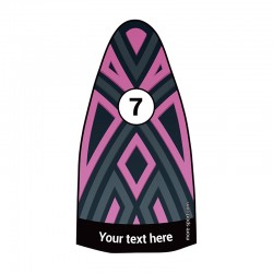 Fin sticker: Geometric "Totem" pink below