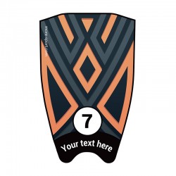 Fin sticker: Geometric "Totem" orange top