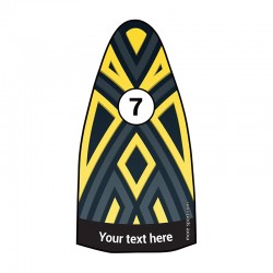 Fin sticker: Geometric "Totem" yellow below
