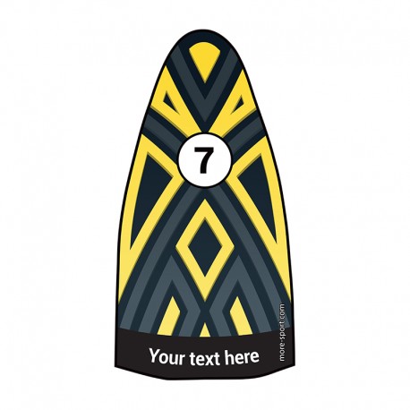 Fin sticker: Geometric "Totem" yellow below