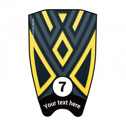 Fin sticker: Geometric "Totem" yellow top