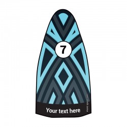 Fin sticker: Geometric "Totem" light blue below