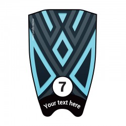 Fin sticker: Geometric "Totem" light blue top