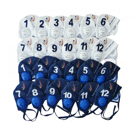 Bonnets antichocs : 12 blancs + 12 bleu nuit